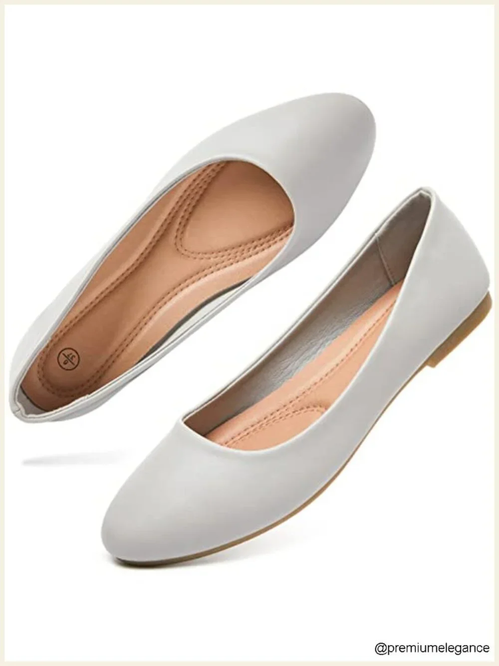 PU Leather Ballet Flats Comfortable Slip On Shoes